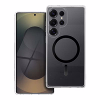 Drop Glue Spalvingas Žiedas Magnetinis Dėklas suderinamas su MagSafe SAMSUNG S25 ULTRA juoda