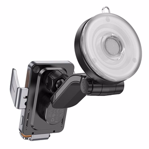 HOCO automobilinis laikiklis telefonui priekinio stiklo ir centrinės konsolės HW8 (15W) juodas