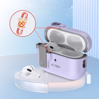 Tech-Protect Slim Hook dėklas su karabinu, skirtas Apple AirPods Pro 1 / 2 – violetinis