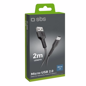 SBS TECABLEMICRO2K Кабель USB-A - Micro-USB 2m - чёрный