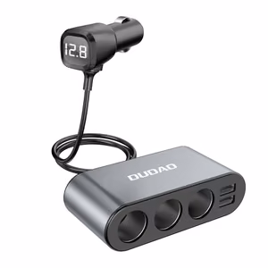 Įkroviklis automobilinis Dudao (R1Pro) (2xUSB; 3xcigarette lighter splitter) juodas