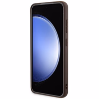 Guess 4G Collection Odinis Metalinis Logotipas Magnetinis dėklas telefonui Samsung Galaxy S24 - rudas