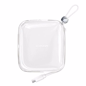 Išorinė baterija Joyroom JR-L005 balta 10000mAh 12W (PD / QC3.0) + integruotas Lightning laidas