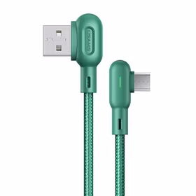 USAMS Laidas kampinis U57 MICROUSB 1,2M 2A žalias SJ458USB02 (US-SJ458)
