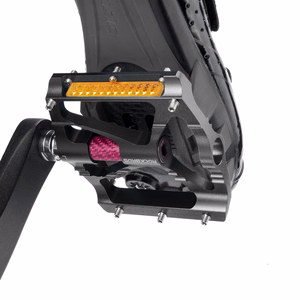 Rockbros K307PT aliumininiai platforminiai dviračio pedalai su atšvaitais – juodi