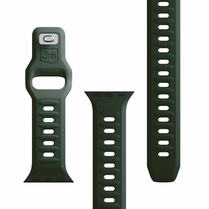42/44/45/46/49 mm Dark Green (big) - 3mk Silicone Watch Strap for Apple