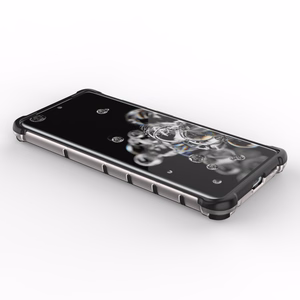 Korinio dizaino dėklas šarvuotas dangtis su geliniu rėmeliu Samsung Galaxy S22 Ultra mėlynas