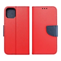 FANCY knyginis dėklas telefonui XIAOMI Redmi Note 9 raudonas/tamsiai mėlynas