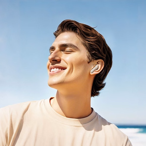 HOCO belaidės ausinės bluetooth su lietimui jautriu ekranu TWS ANC + ENC EQ21 debesų baltos