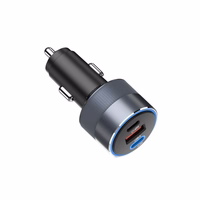 FORCELL F-ENERGY Alu automobilinis įkroviklis 2 x Type C + USB A PD QC4.0 SFC 2.0 4,5A 65W pilkas