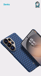 Benks Magnetic Armor Air Armor Grid Kevlar Dėklas Metal Frame 600D (A049) for Samsung Galaxy S26 Plus mėlynas