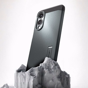 Spigen Tough Armor Magnetinis dėklas telefonui Samsung Galaxy S25 Edge - žalias/juodas
