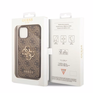 Guess GUHCP15S4GMGBR iPhone 15 6.1" rudas/rudas kietas dėklas telefonui 4G Big Metal Logo