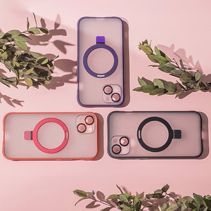 Mag Ring dėklas telefonui iPhone 14 6,1" violetinis