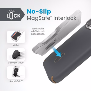 Speck Presidio2 Pro ClickLock MagSafe dėklas, skirtas iPhone 15 Pro, antracito pilkas ir šaltos bronzos spalvos