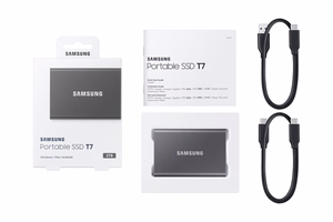 SAMSUNG nešiojamas SSD T7 2TB pilkas