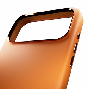 Pure Icon Magnetinis Pro skystas silikoninis dėklas iPhone 17 Pro Max, MagSafe suderinamas, su kameros apsauga ir aliuminio mygtukais - oranžinis