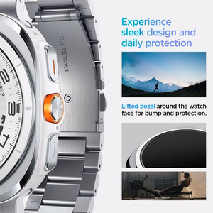 Spigen Modern Fit Band metalinis dirželis Samsung Galaxy Watch Ultra 47 mm, sidabrinis