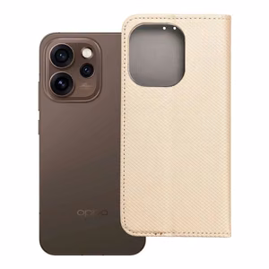 Atverčiamas dėklas Oppo Reno 15 PRO 5G Smart Case Book auksinis