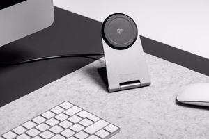 FORCELL F-ENERGY Flip Charge Qi2 15W belaidis įkroviklis suderinamas su MagSafe sidabrinis