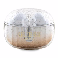 Guess Glitter Gradient TWS Bluetooth ausinės su ENC įkrovimo stotimi - auksinės