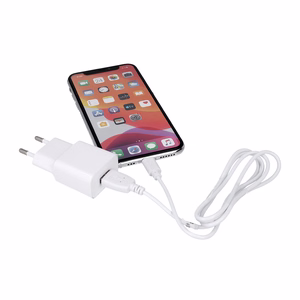"Maxlife MXTC-01" įkroviklis 1x USB 2,1A baltos spalvos + microUSB laidas