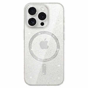 Blizgantis MagSafe dėklas telefonui Iphone 16 Pro Max skaidrus