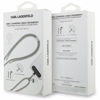 Universalus pakabuko laidas Karl Lagerfeld CBDY Choupette Charm USB-C/USB-C juodas