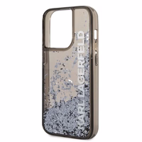 Karl Lagerfeld Liquid Glitter Elong dėklas telefonui iPhone 14 Pro Max - juodas