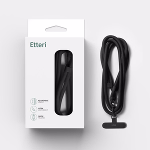 Etteri universalus kaklo dirželis telefonams juodas