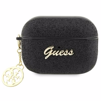 Guess GUAP2GLGSHK ausinių dėklas (m) - juodas Glitter Flake 4G Charm Collection