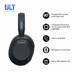 Sony ULT WEAR – belaidės Bluetooth ausinės su ULT POWER SOUND, giliais bosais, triukšmo slopinimu, iki 30 val. baterija