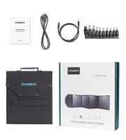 Choetech SC009-V2 saulės sulankstomas įkroviklis 100W USB-C / 2x USB-A PD QC - juodas