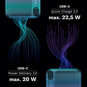 Kruger&Matz 40000 mAh Li-ion išorinis akumuliatorius su QC ir PD