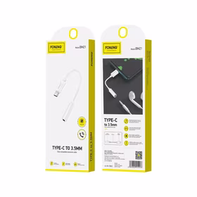 FONENG adapteris BM21 USB-C - JACK 3.5MM 0.1M baltas