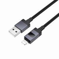 Kabelis USB A į Lightning Hoco 2,4A su ekranu 1 m X118 juodas