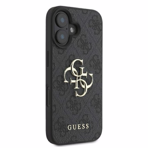 Guess 4G didelio logotipo dėklas telefonui iPhone 16 - juodas