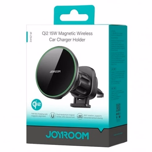 Automobilinis laikiklis Joyroom JR-ZS214 Qi2 juodas belaidis krovimas 15W magnetinis / oro ventiliacijos grotelės