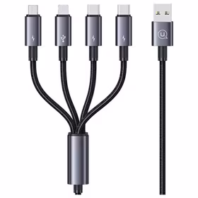 USAMS laidas 4in1 2xUSB-C/Lightning/MicroU SB 15W 1,2m Aluminum Alloy Data Cable Sufeng Series SJ739USB101 (US-SJ739)