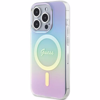 Guess GUHMP15LHITSU iPhone 15 Pro 6.1" violetinė/violetinė kietas dėklas IML Iridescent Magnetinis