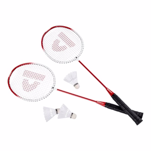 Donnay 6 dalių badmintono rinkinys dėkle, raudonas