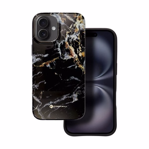 FORCELL F-PROTECT Mirage, karinio kritimo testuotas dėklas telefonui suderinamas su MagSafe IPHONE 16 PLUS juodas marmuras