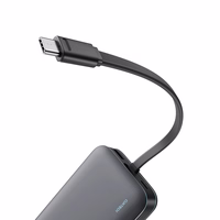 "Cuktech LPB200N" 40W 20000mAh maitinimo blokas su integruotu kabeliu - pilkos spalvos