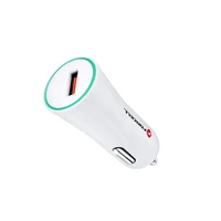 FORCELL F-ENERGY TFK-CC-095 automobilinis įkroviklis USB A QC3.0 2,4A baltas