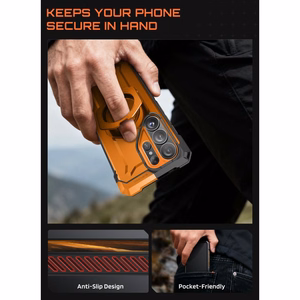 "Supcase UB Grip Mag MagSafe" dėklas, skirtas "Samsung Galaxy S26 Ultra" - oranžinis ir juodas