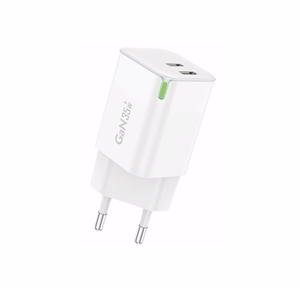 Foneng Sieninis įkroviklis GAN35 GaN - 2xType C - PD 35W 3A baltas