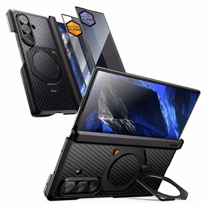 „Supcase UB Aero MagSafe“ 2 dalių dėklo ir privatumo apsauginio stiklo rinkinys, skirtas „Samsung Galaxy Z Fold 8 Ultra“ – juodas