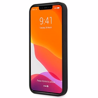 Guess GUHCP13SLS4GGBK iPhone 13 mini 5.4" juodas/juodas kietas dėklas Silikoninis 4G Logotipas