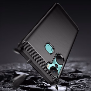 Carbon Case чехол для Infinix Hot 12 Pro гибкая силиконовая карбоновая крышка чёрный