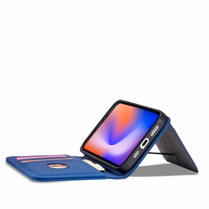 Magnetinis dėklas kortelėms iPhone 12 Pro dangtelis kortelių piniginė kortelių stovas mėlynas